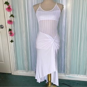 White Sheer Open Back Midi Dress NWT Size Small